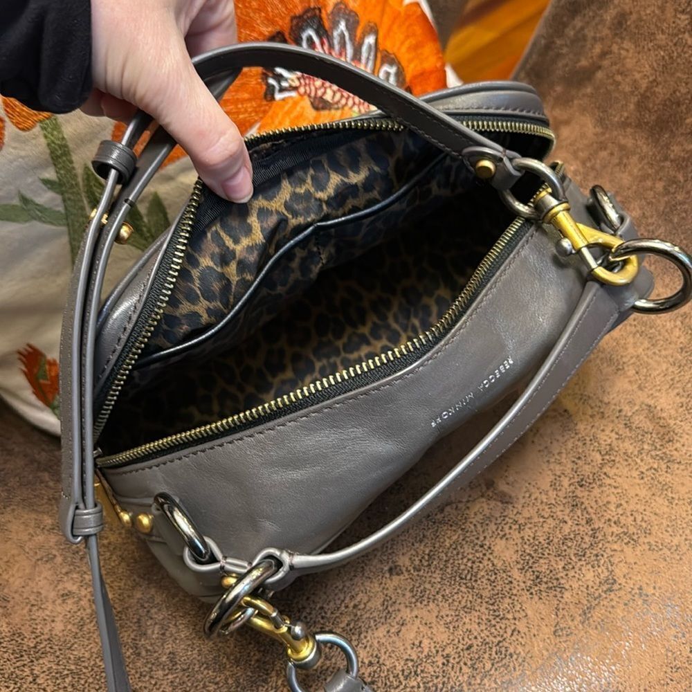 REBECCA MINKOFF CROSSBODY LEATHER JETT BOXY BAG STUDS CARGO RINGS CLASPS NWOT - Picture 5 of 17